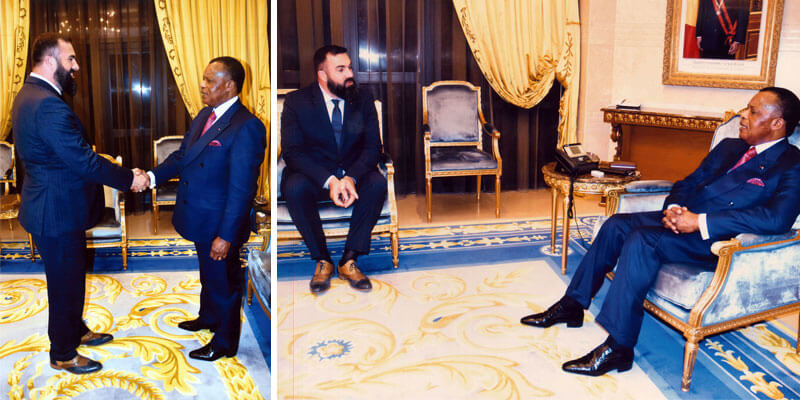 Hervé Diaz président Ecole de Commerce de Lyon et Denis Sassou Nguesso président république du congo